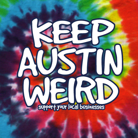 Keep Austin Weird Tie-Dye Print - Black Tee