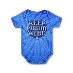 Keep Austin Weird Tie-Dye Royal Blue Onesie