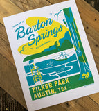 Barton Springs Risograph Print