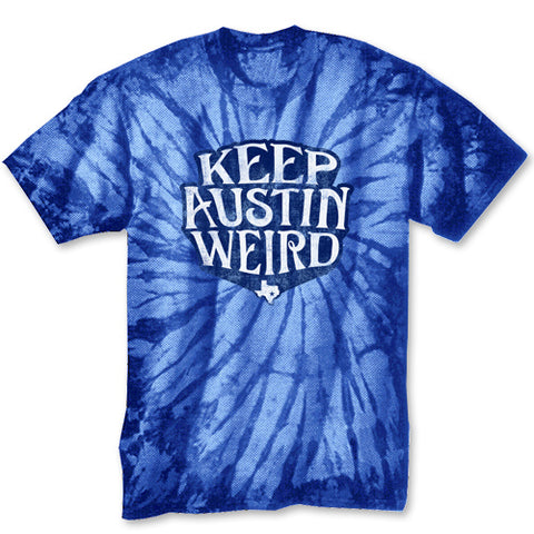 Keep Austin Weird Tie Dye Blue Youth Tee