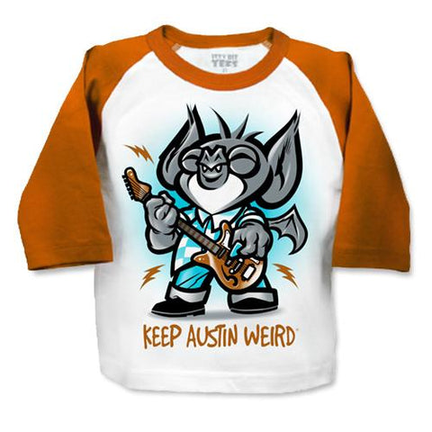 Keep Austin Weird Little Rockin' Bat Toddler Tee