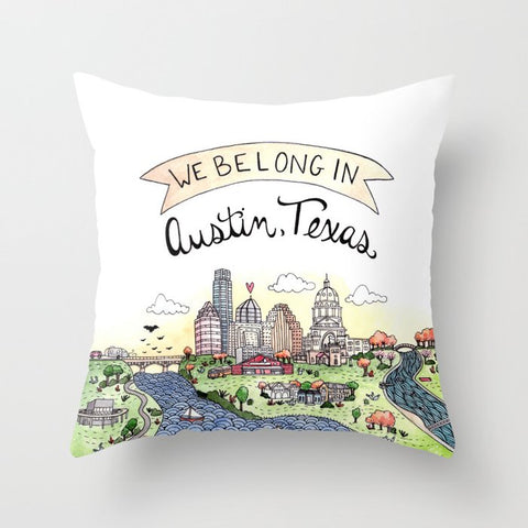 We Belong in Austin, TX Throw Pillow