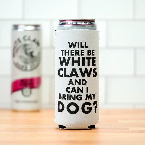 White Claws and Dogs Slim Can Koozie
